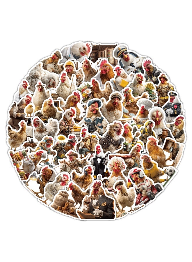 50PCS Funny Chicken Stickers for Teens Boy Girls Kids Cartoon Hen Sticker Rooster Vinyl Waterproof Sticker Lovely Cartoon Chicken Decals Pack for Party Supplies School Reword - Image 1