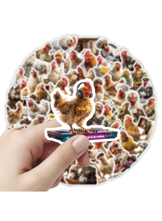 50PCS Funny Chicken Stickers for Teens Boy Girls Kids Cartoon Hen Sticker Rooster Vinyl Waterproof Sticker Lovely Cartoon Chicken Decals Pack for Party Supplies School Reword - Image 3