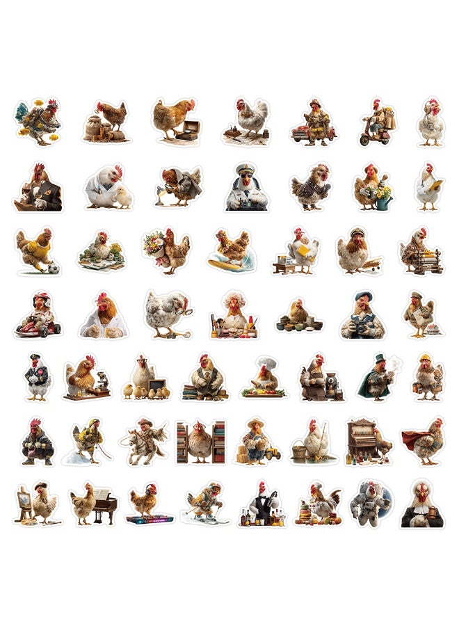 50PCS Funny Chicken Stickers for Teens Boy Girls Kids Cartoon Hen Sticker Rooster Vinyl Waterproof Sticker Lovely Cartoon Chicken Decals Pack for Party Supplies School Reword - Image 5