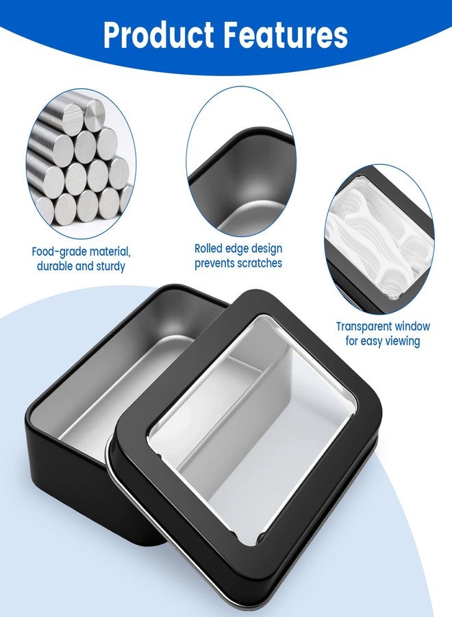 Rimoev 4 Pack Dental Floss Case with Clear Window, Portable 3.6x2.5x0.72 Inch Dental floss Dispenser, Box for 32 Adult Floss for Home, Travel, Car, Office (Black) - Image 3