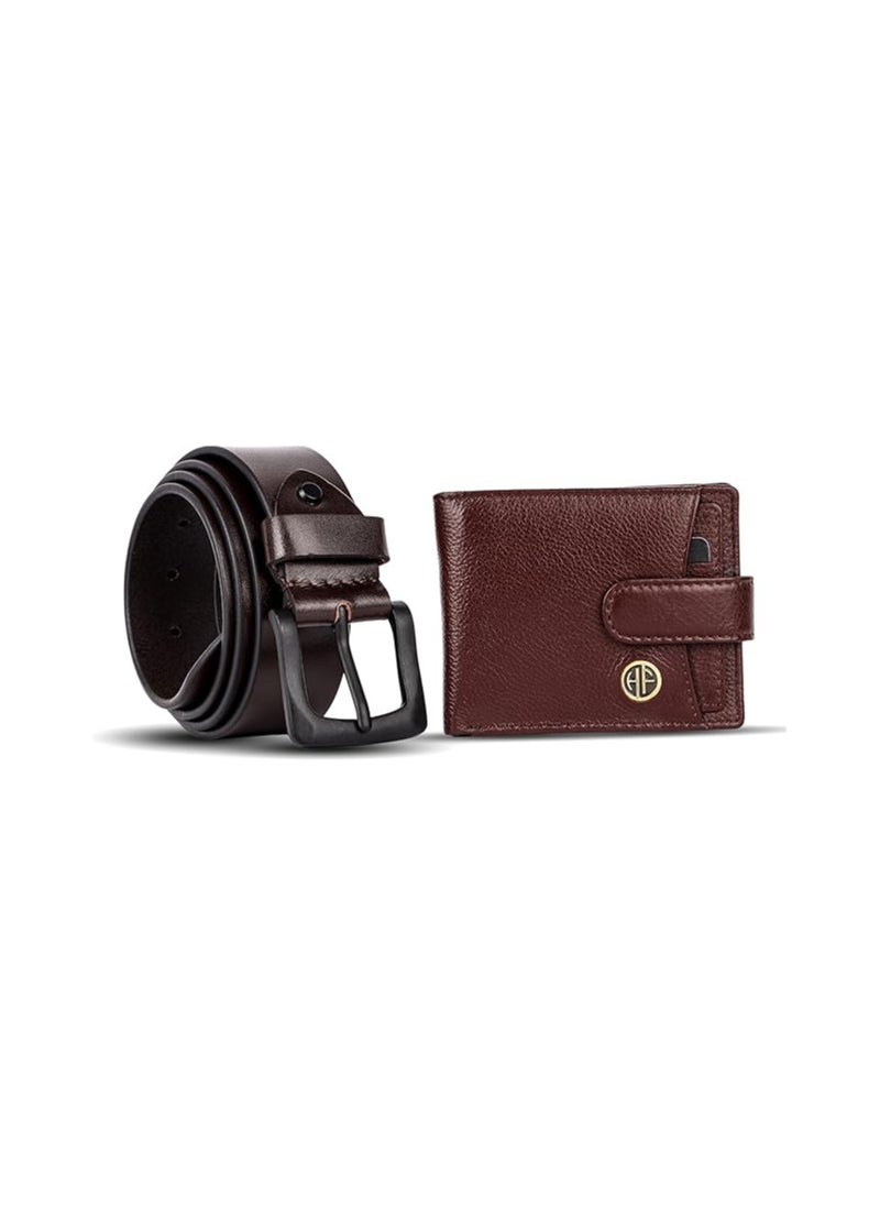HAMMONDS FLYCATCHER - HAMMONDS FLYCATCHER Genuine Leather Belt Wallet Combo Christmas Gifts Set for Men-Secret Santa Gifts for Men & Colleagues - Leather Wallet & Belt Combo-Gift Ideas for Husband,Boyfriend, Coffee Brown - Image 1