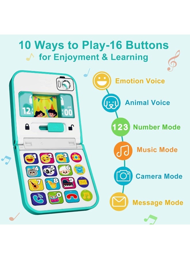 HOLA Foldable & Slide Baby Phone - Interactive Smartphone Toy With 40+ Songs, Sounds, And Activities, Pretend Play, Educational Features, Safe Mirror, And Durable Design For Toddlers 6M+  - Image 3