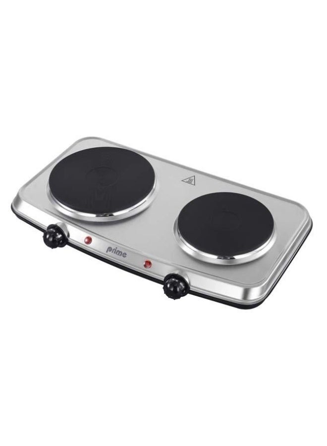 Prime موقد مزدوج كهربائي بقوة 2250 واط مع عنصرين تسخين مصبوبين من الفولاذ المقاوم للصدأ - Image 2