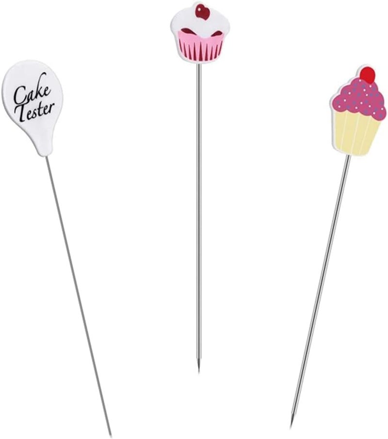 Aoshang 3Pcs 7.5 Inches Stainless Steel Cake Tester,Reusable Metal Cake Probe Needle,Home Bakery Muffin Bread Tester Probe Skewer Pin Needle,Kitchen Baking Assistant Tool - Image 1