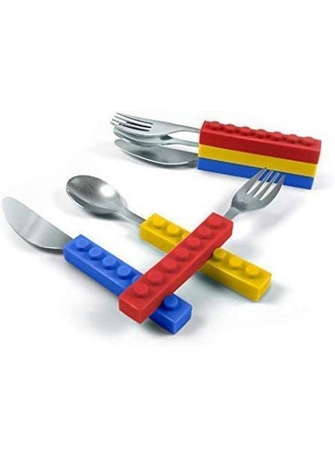 VANVENE Toddler Utensils and Brick Toys - Set of 3 Interlocking Block Kids Silverware - Toddler Fork and Spoon Set with Toddler Knife-Non-BPA Kids Cutlery and Kid Safe Stainless Steel Silverware（3 Years Up） - Image 4