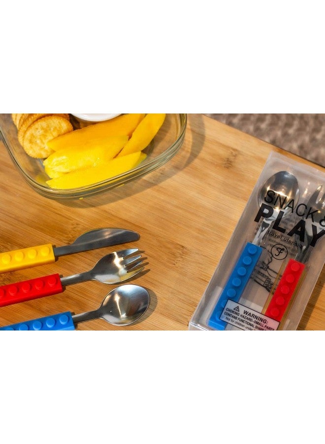VANVENE Toddler Utensils and Brick Toys - Set of 3 Interlocking Block Kids Silverware - Toddler Fork and Spoon Set with Toddler Knife-Non-BPA Kids Cutlery and Kid Safe Stainless Steel Silverware（3 Years Up） - Image 5