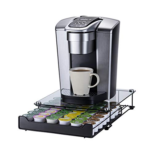 Rice rat K-Cup Storage Coffee Capsules Pod Holder Glass Top Drawer Capsule Display Storage for k-cup 42pods - Image 1
