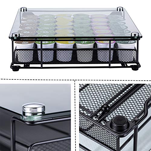 Rice rat K-Cup Storage Coffee Capsules Pod Holder Glass Top Drawer Capsule Display Storage for k-cup 42pods - Image 5