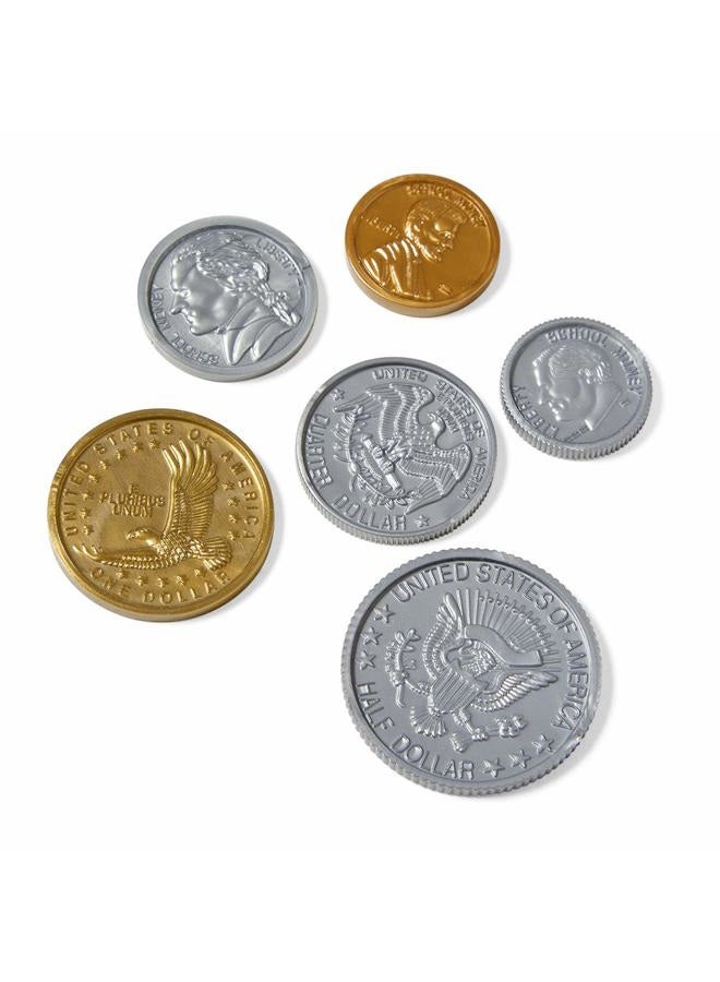 hand2mind Assorted Plastic Realistic Coins, Set of 96 | Play Money | Educational Play | Pretend Play - Image 3