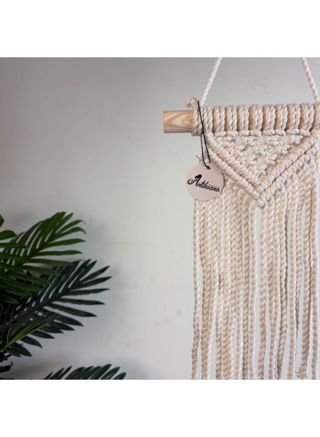 انتيكيانو مكرمية جدارية صغيرة قطعتان للتعليق على الحائط، ديكور عصري بوهيمي 20x13 سم - Image 4