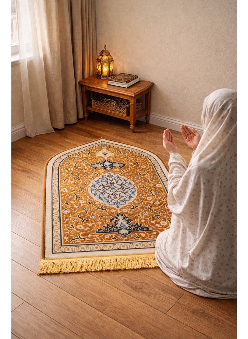 أولودينيز  سجادة صلاة لشهر رمضان فاخرة بتصميم عربي أنيق وقماش متين مخملي وناعم وقياسات مناسبة - Image 2