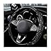MUQIDA 2PCS Steering Wheel Cover Sparkling Rhinestone Segmented Steering Wheel Protector Fit 14156 Inch NonSlip Wheel Wrap Cover Bling Car Interior Accessories for Women Girls Black - Image 2
