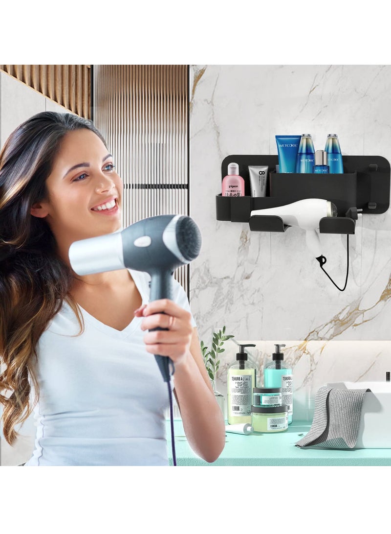 SYOSI Hair Dryer Holder Drill Free Self Adhesive Removable Wall Mounted Multi Func Blow Dryer Holder for Bathroom Salon Hair Dryer Rack Styling Care Tool - Image 5