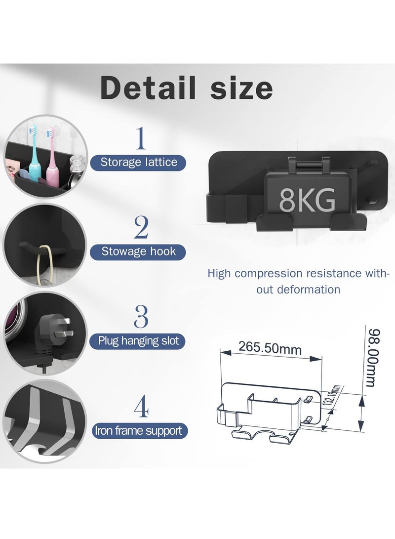 SYOSI Hair Dryer Holder Drill Free Self Adhesive Removable Wall Mounted Multi Func Blow Dryer Holder for Bathroom Salon Hair Dryer Rack Styling Care Tool - Image 3