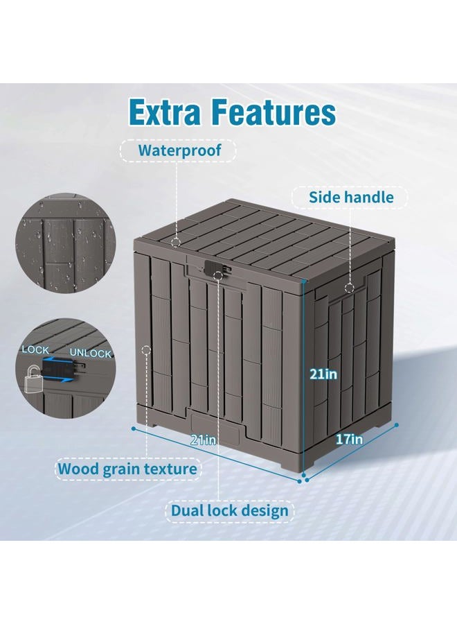 DIAMONDFORGE Outdoor Storage Box, 30 Gallon Waterproof Deck Box, Lockable Storage Container, Built-in Reinforcing Metal Rod Outside Resin Bin for Patio, Garden, Poolside and Garage - Image 2