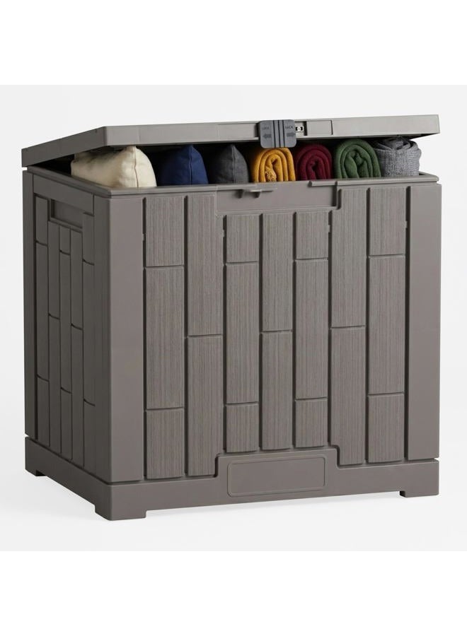 DIAMONDFORGE Outdoor Storage Box, 30 Gallon Waterproof Deck Box, Lockable Storage Container, Built-in Reinforcing Metal Rod Outside Resin Bin for Patio, Garden, Poolside and Garage - Image 1