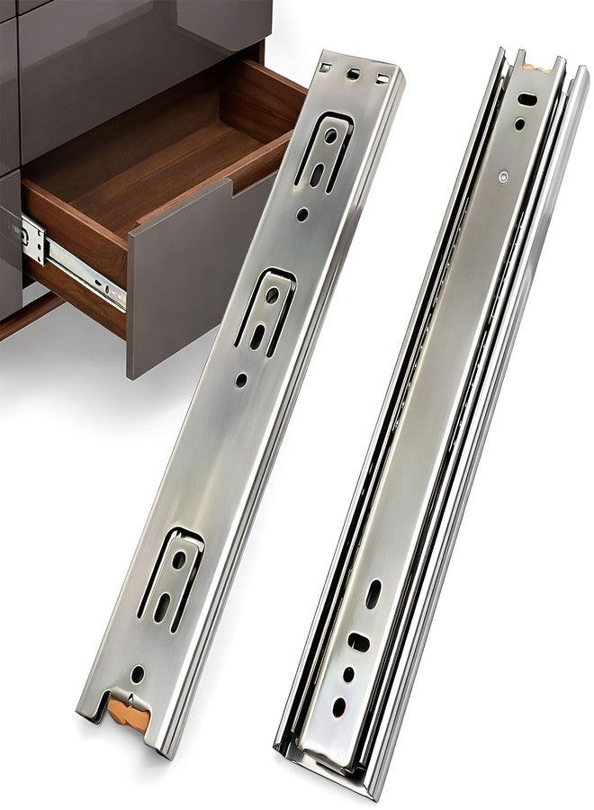 Volo 8 inch Mild Steel Heavy Duty Telescopic Slide/Drawer Channel (Silver) - Image 1