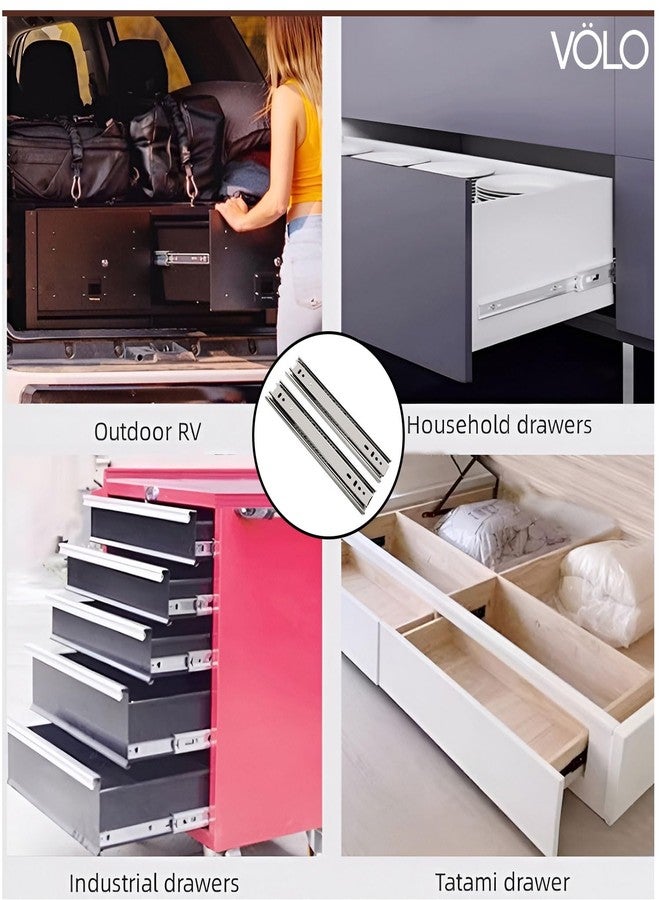 Volo 8 inch Mild Steel Heavy Duty Telescopic Slide/Drawer Channel (Silver) - Image 5