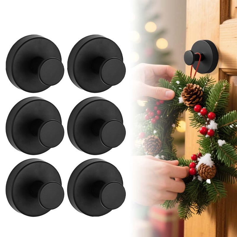 Upgraded Suction Cup Hooks 6 Pack Black for Shower Bathroom Towels and Door Wreaths - Image 2