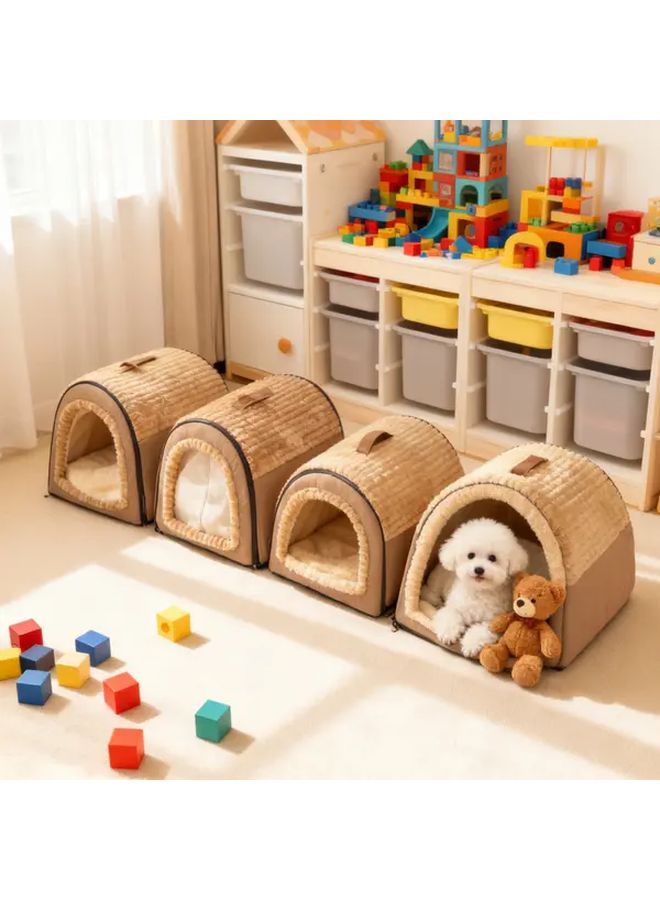2025 All Season Use Washable Semi Enclosed Pet Bed Multiple Sizes Available Warm Home for Pets Cats Dogs Size XXL - Image 1