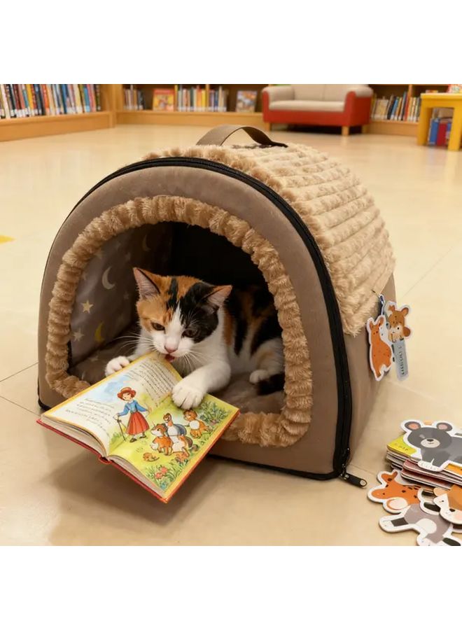 2025 All Season Use Washable Semi Enclosed Pet Bed Multiple Sizes Available Warm Home for Pets Cats Dogs Size XXL - Image 4