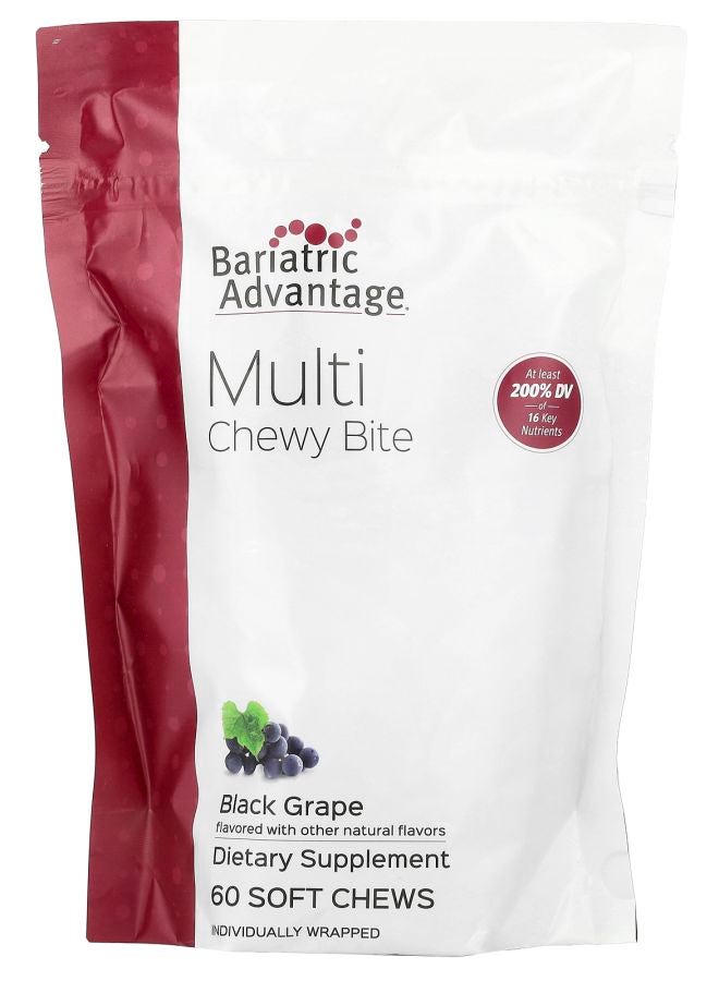 Bariatric Advantage مضغ متعدد النكهات عنب أسود 60 مضغ لينة