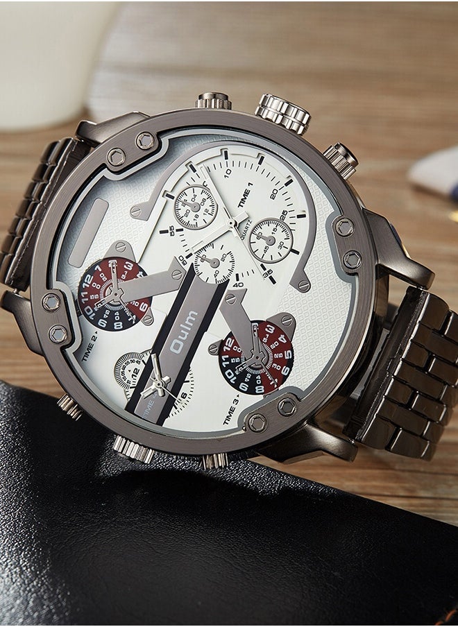 Oulm Men's Stainless Steel Chronograph Watch HT3548-BWH  - Image 3