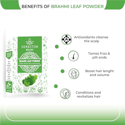 Herbstem 100% Brahmi powder for Hair growth (100 grams) | 100% Natural, No preservative | Helps in reducing Hairfall, boost hair growth - Image 4