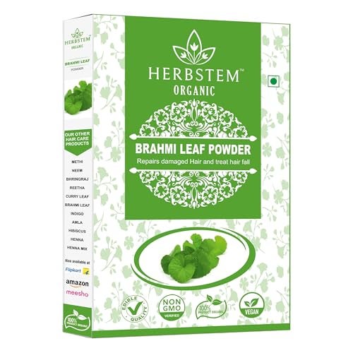 Herbstem 100% Brahmi powder for Hair growth (100 grams) | 100% Natural, No preservative | Helps in reducing Hairfall, boost hair growth - Image 1