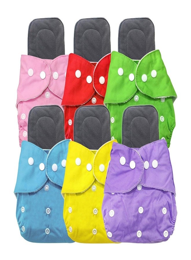Kritiu Reusable Cloth Diaper for Babies (3 Months to 3 Years, 5kg-17kg) with Adjustable Snap Button & Inserted Pads - Multicolour, Pack of 12 - Image 1