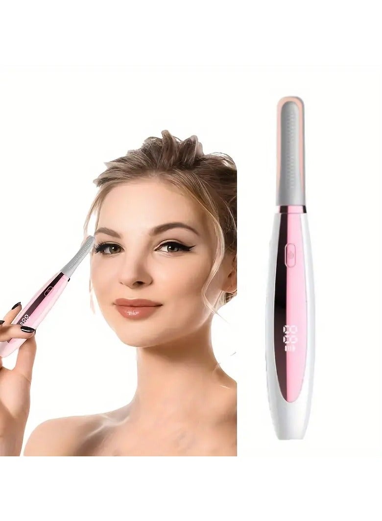 أوريتي مصغرة محمولة تسخين وردي تجعيد الرموش مجموعة تجعيد الرموش تسخين كهربائي مع شاشة رقمية - Image 1