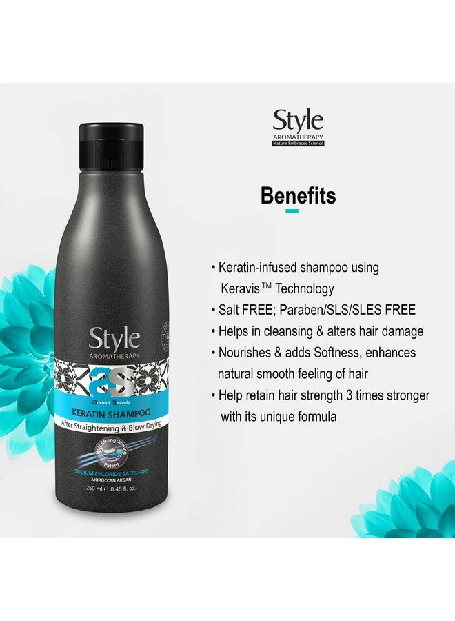 style aromatherapy Professional Keratin Shampoo After Straightening And Smoothening Treatment 250 Ml Sls/Sles Free Salt Free Sulphate Free Paraben Free - Image 3