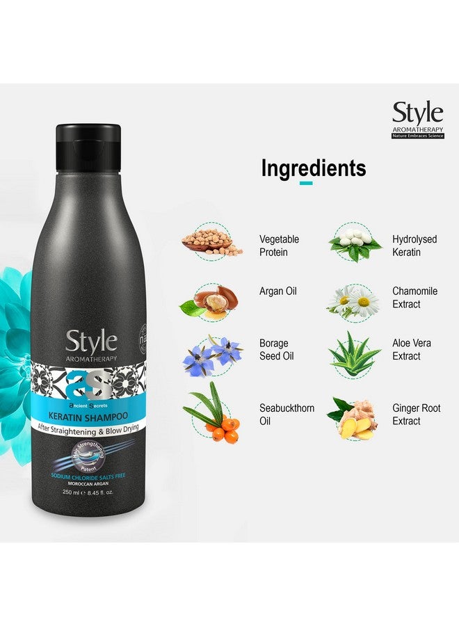 style aromatherapy Professional Keratin Shampoo After Straightening And Smoothening Treatment 250 Ml Sls/Sles Free Salt Free Sulphate Free Paraben Free - Image 2