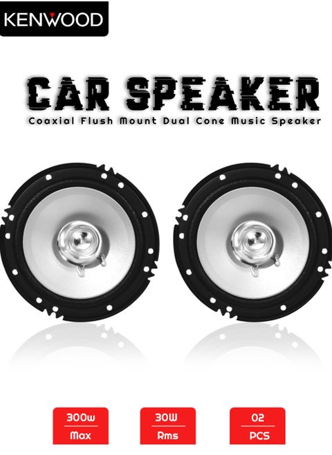 Car Speaker Dual Cone Music Speaker 30W/300W Max 16cm/6.5" Speaker Coaxial Flush Mount Speaker 2 Pcs Set KENWOOD KFCS1656