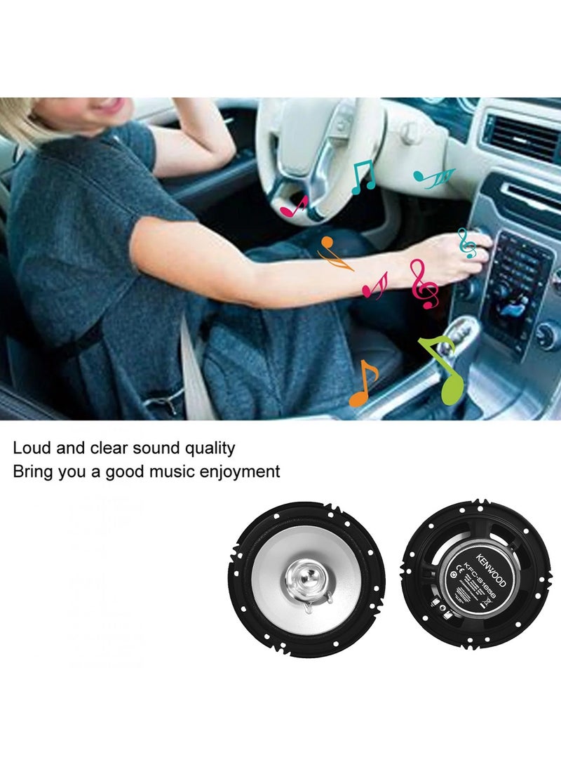 Car Speaker Dual Cone Music Speaker 30W/300W Max 16cm/6.5" Speaker Coaxial Flush Mount Speaker 2 Pcs Set KENWOOD KFCS1656