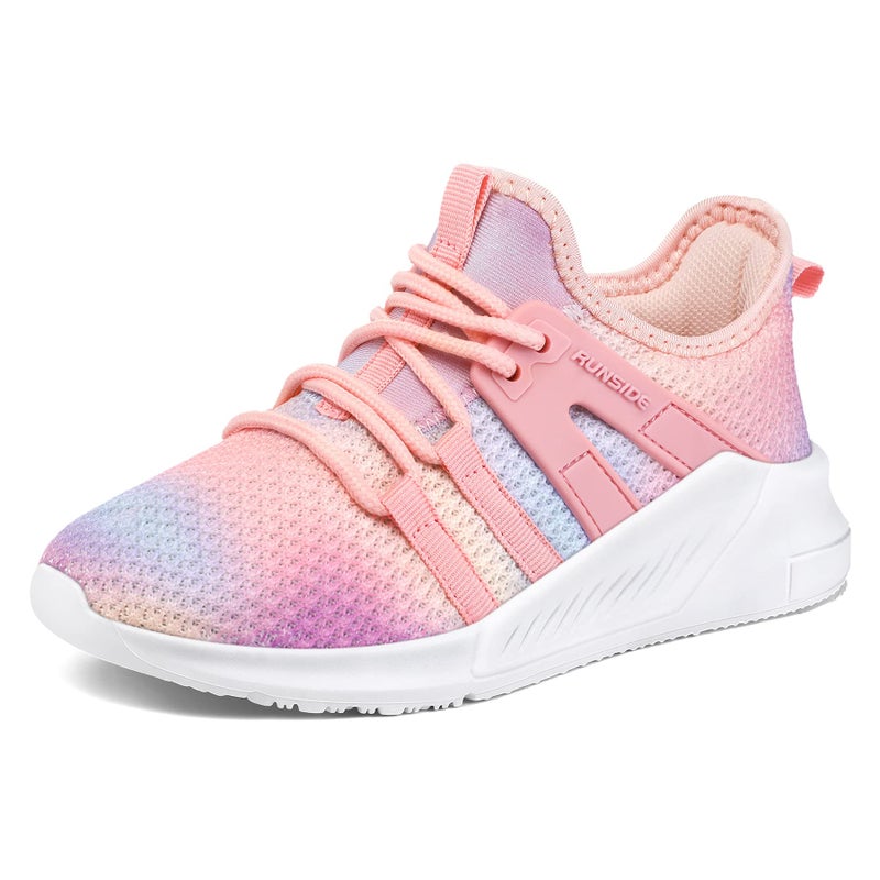 RUNSIDE Girls Tennis Shoes Lightweight Sports Kids Sneakers Lace-up for Running/Walking, Toddler/Little Kid/Big Kid - Image 1