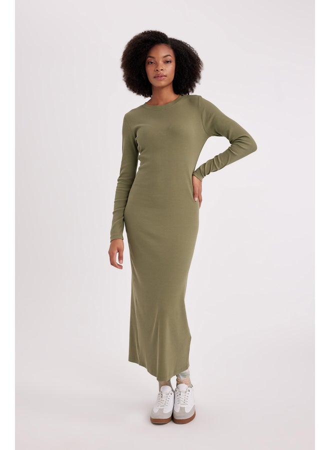 DeFacto Woman Bodycon C Neck Long Sleeve Knitted Dress  - Image 2