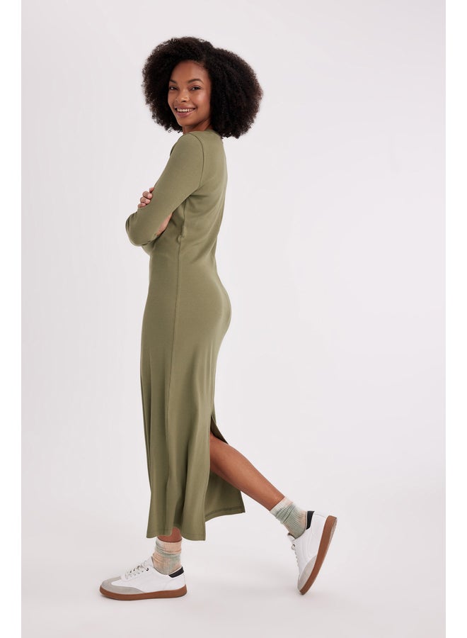 DeFacto Woman Bodycon C Neck Long Sleeve Knitted Dress  - Image 5
