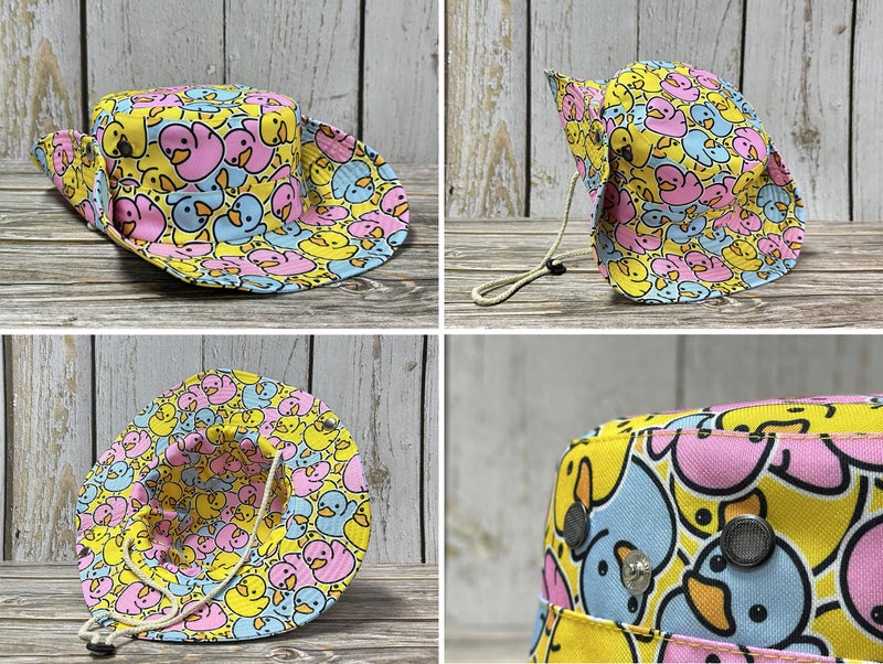Enodtter Colorful Duck Bucket Hat for Women Teen Girl, Wide Brim Printed Outdoor Travel Beach Sun Hat, Reversible Packable Fisherman Cap - Image 4