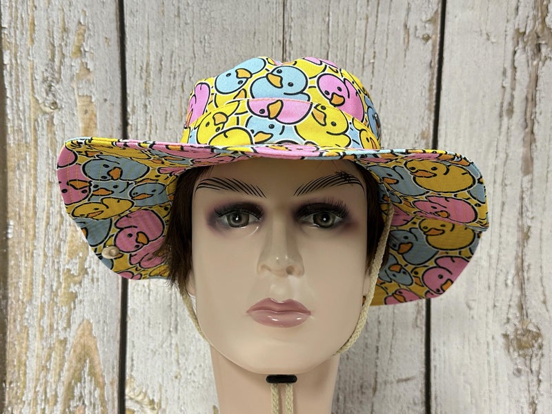 Enodtter Colorful Duck Bucket Hat for Women Teen Girl, Wide Brim Printed Outdoor Travel Beach Sun Hat, Reversible Packable Fisherman Cap - Image 5