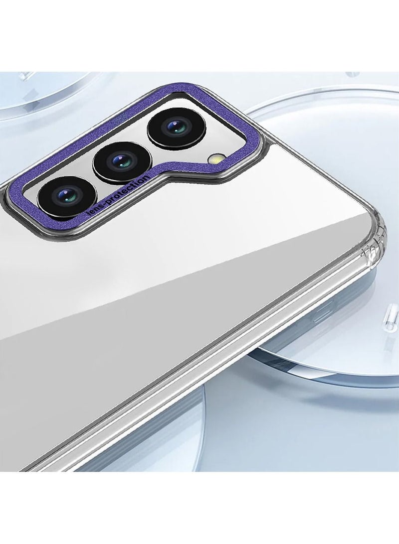 CATANES Samsung Galaxy S23 Clear Case Shockproof Slim Anti-Yellow Hybid Hard PC+ TPU Cover Metal Camera Lens Frame - Image 4