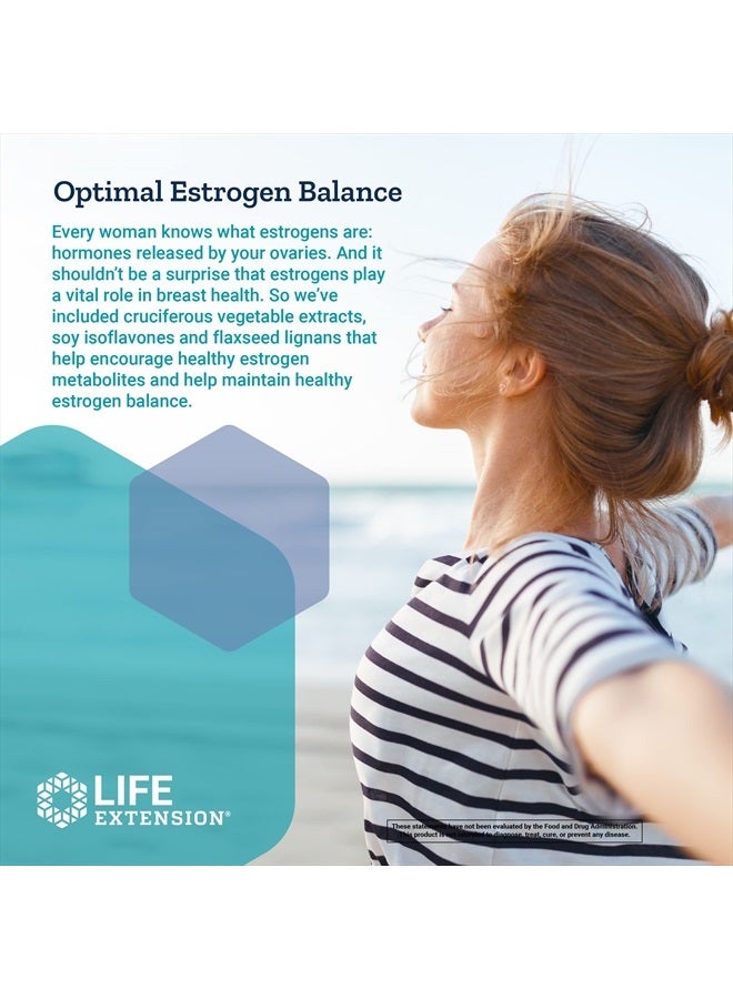 Life Extension صيغة صحة الثدي – مكمل للنساء لدعم الاستروجين الصحي مع فيتامين د، مستخلص الخضروات الصليبية، I3C والمزيد – خالي من الغلوتين، غير معدل وراثيًا – 60 كبسولة - Image 5