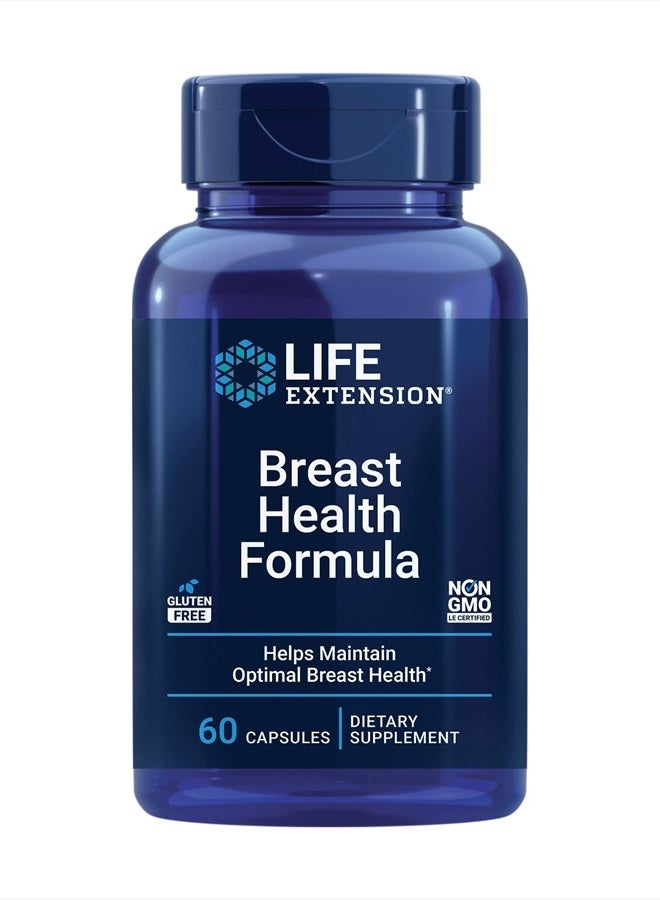 Life Extension صيغة صحة الثدي – مكمل للنساء لدعم الاستروجين الصحي مع فيتامين د، مستخلص الخضروات الصليبية، I3C والمزيد – خالي من الغلوتين، غير معدل وراثيًا – 60 كبسولة - Image 1