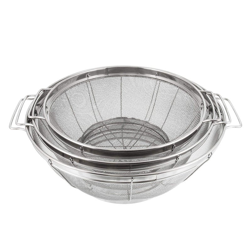 U.S. Kitchen Supply مجموعة أدوات المطبخ الأمريكية من 3 مصفاة سلكية من الفولاذ المقاوم للصدأ سعة 5 و 4 و 3 كوارت - مصفاة مع مقابض وقاعدة للراحة - مصفاة سلكية من الفولاذ المقاوم للصدأ، مصفاة شبكية ومصافي للمطبخ - Image 4
