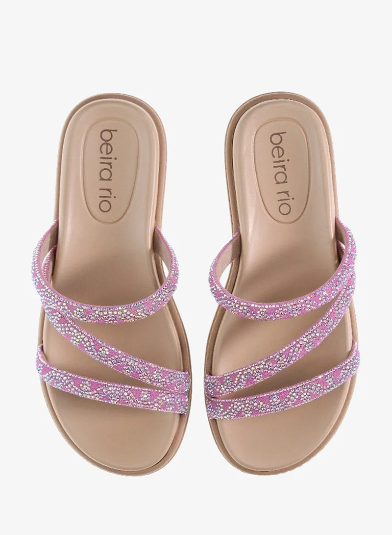 Beira Rio Pink Flat Sandals for Women – Stylish Ladies Flat Sandals & Comfortable Flat Slippers for Women | Best Price UAE