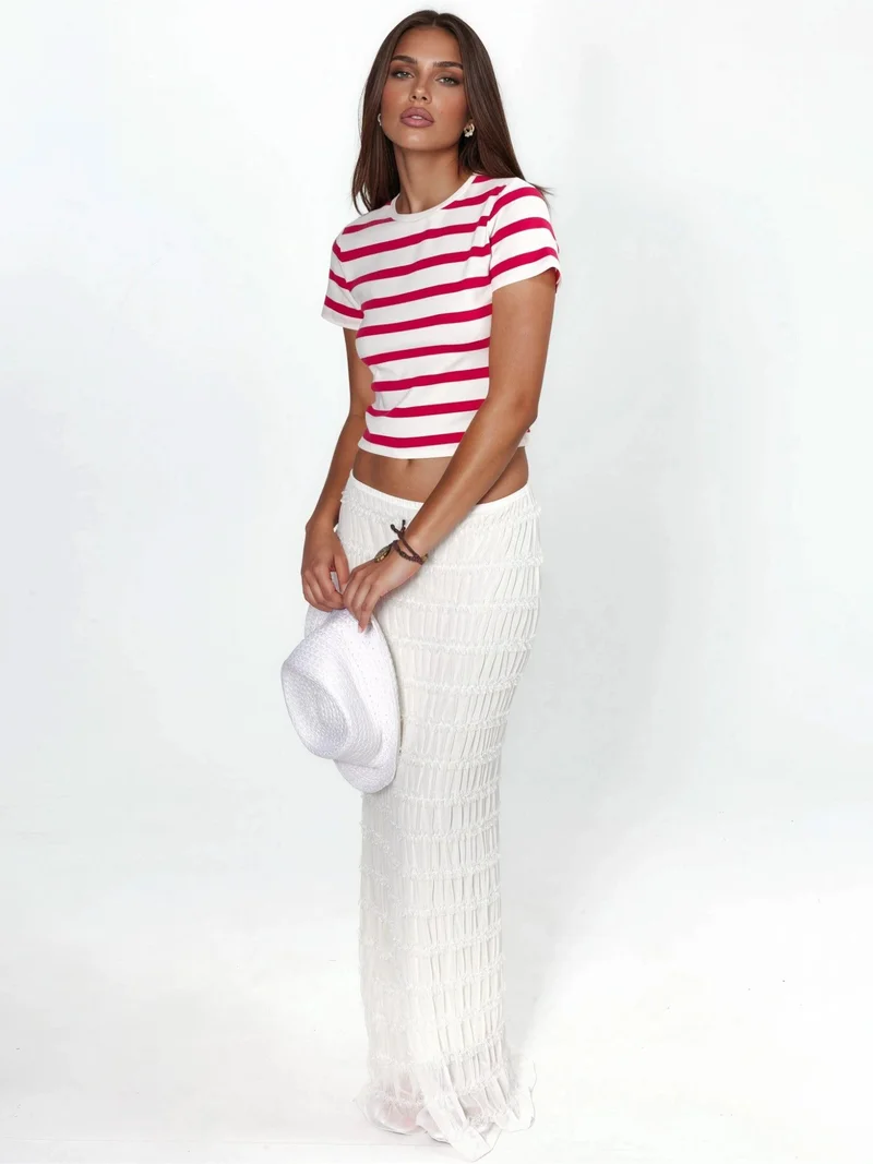 Busem BUSEM Striped Crew Neck Basic T-Shirt
