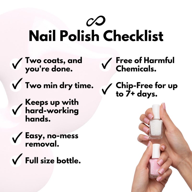 Eternal White Nail Polish Set for Women (OH LA LA) - Clear Nail Polish Set for Girls - Lasting & Quick Dry Light Non Toxic Nail Polish Kit for Home DIY Mani Pedi - Made in USA, 13.5mL (Set of 5) - Image 5