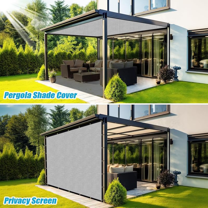 GREEN DECOR HDPE Sun Shade Cloth Canopy Cover with PP Band Grommets 8590 Sun UV Protection Used for PatioGardenPorchBalconyOutdoor Area Grey Color 14 X 19 FeetPack of 1 Piece - Image 2