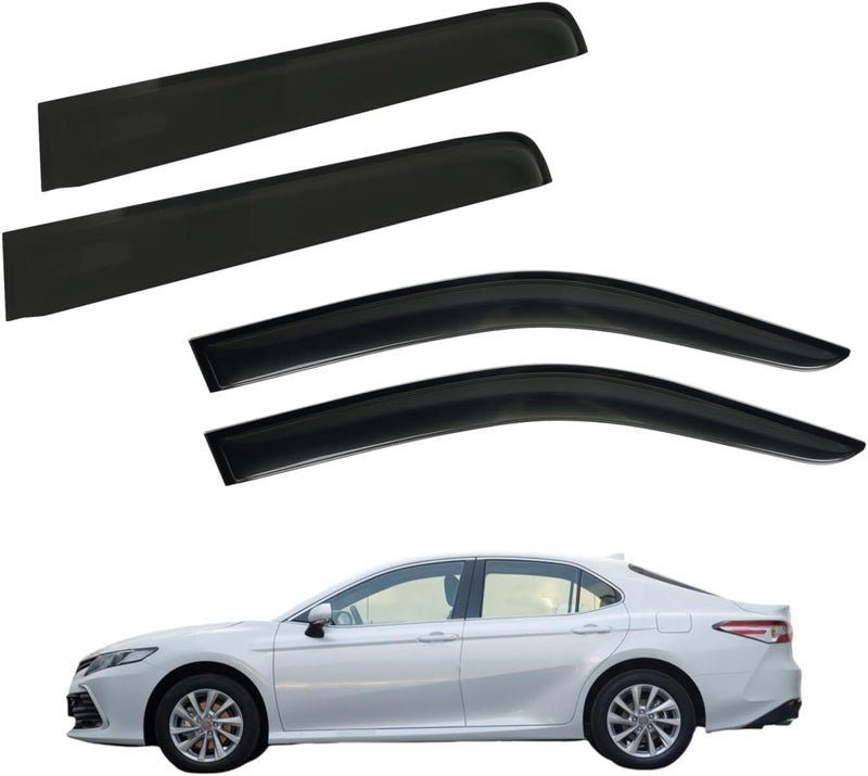 WGGDRAQQ 4Pcs Set Tape-On Rain Guards Window Visors for Toyota Camry 2018-2024 - Image 1