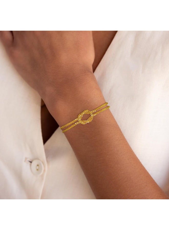 جوليا ستور سوار فاخر عتيق من الفولاذ المقاوم للصدأ مطلي بالذهب عيار 18 قيراطًا، أنيق وعصري، متشابك، بسيط، أنيق، هدية مجوهرات - Image 2